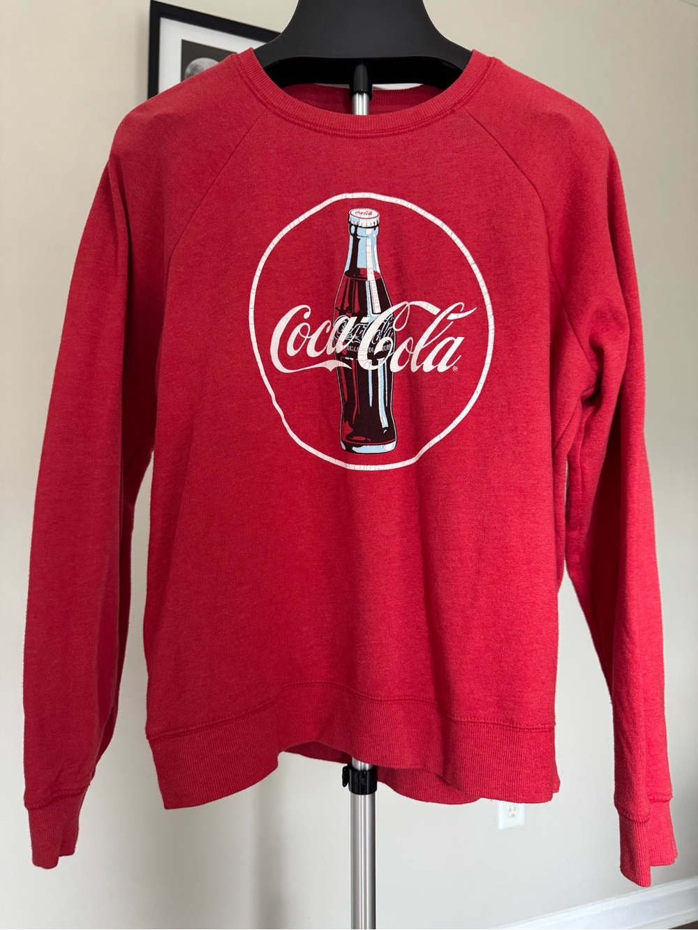 Lucky Brand Red Crewneck Sweater with Bottle Graphic